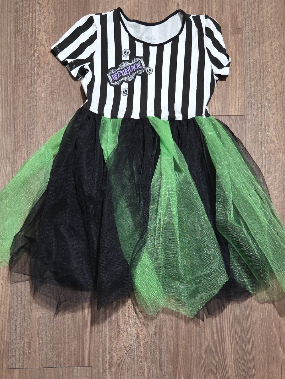 Kids Beetlejuice Black & Green Tutu Costume Dress